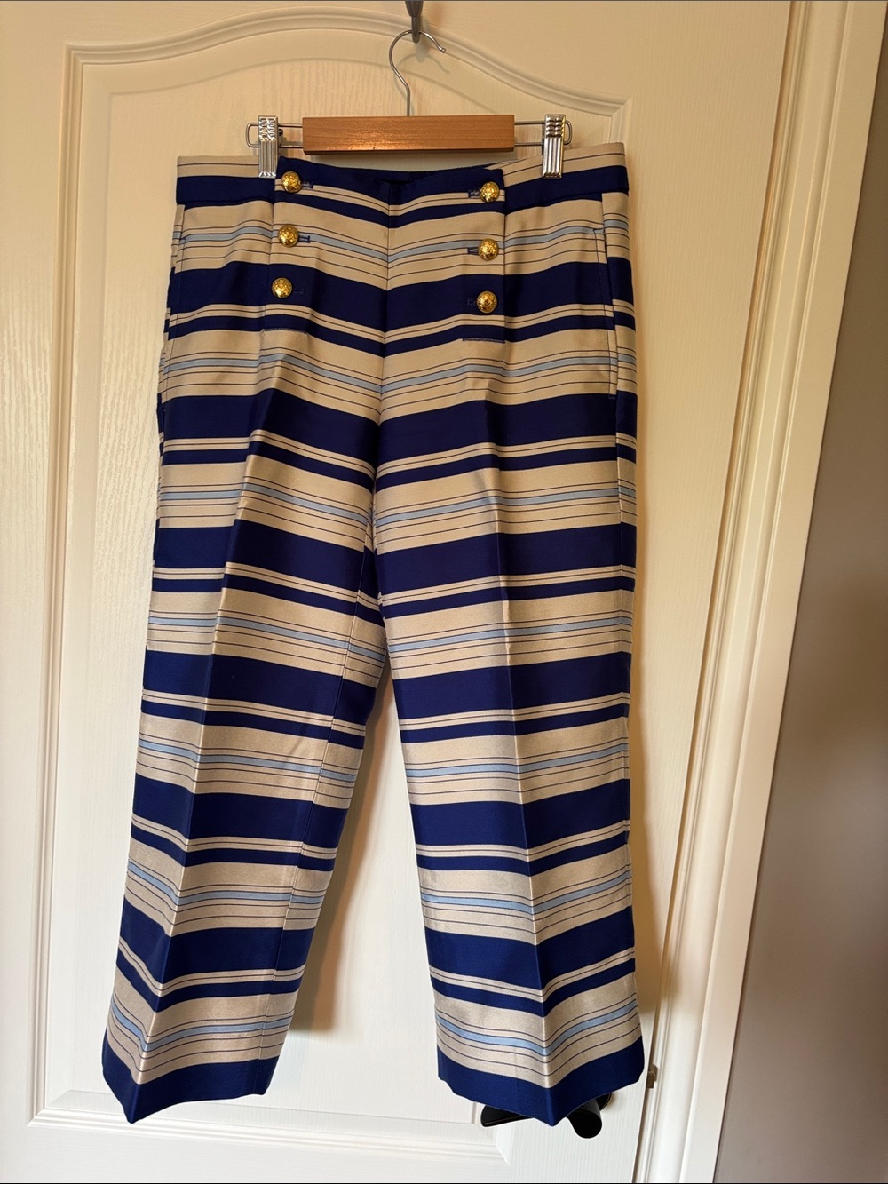 Banana Republic Blue and White Striped Top